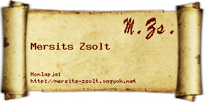 Mersits Zsolt névjegykártya